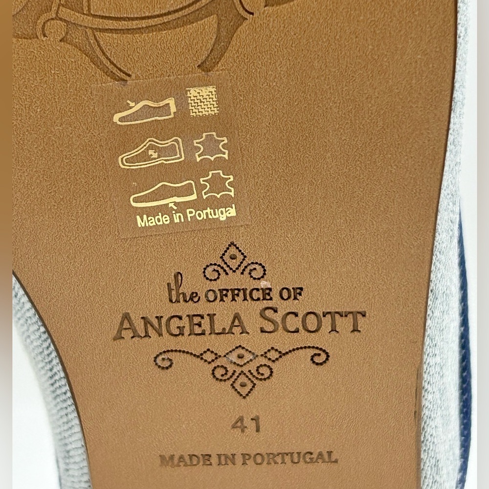 The Office of Angela Scott Miss Adelaide Denim Women’s Mules EU 41 US 11 NIB - Picture 11 of 12